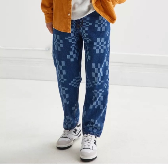 BDG Urban Outfitters Bow Fit Jean – Checkerboard Print Size 29/30 Unisex EUC - Picture 1 of 10